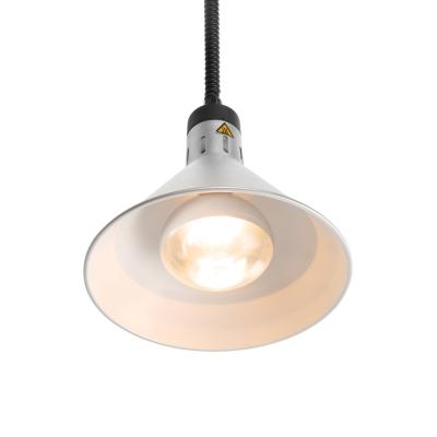 Závěsná výhřevná lampa s nastavitelnou výškou, kuželová, HENDI, Stříbrná, 230V/250W, ⌀275x(H)250mm | 273869
